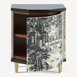 Fornasetti Armadietti^Comodino Poliedrico Giardino Settecentesco Blu/Avorio