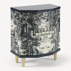 Fornasetti Armadietti^Comodino Poliedrico Giardino Settecentesco Blu/Avorio