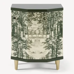 Fornasetti Armadietti^Comodino Poliedrico Giardino Settecentesco Verde/Avorio