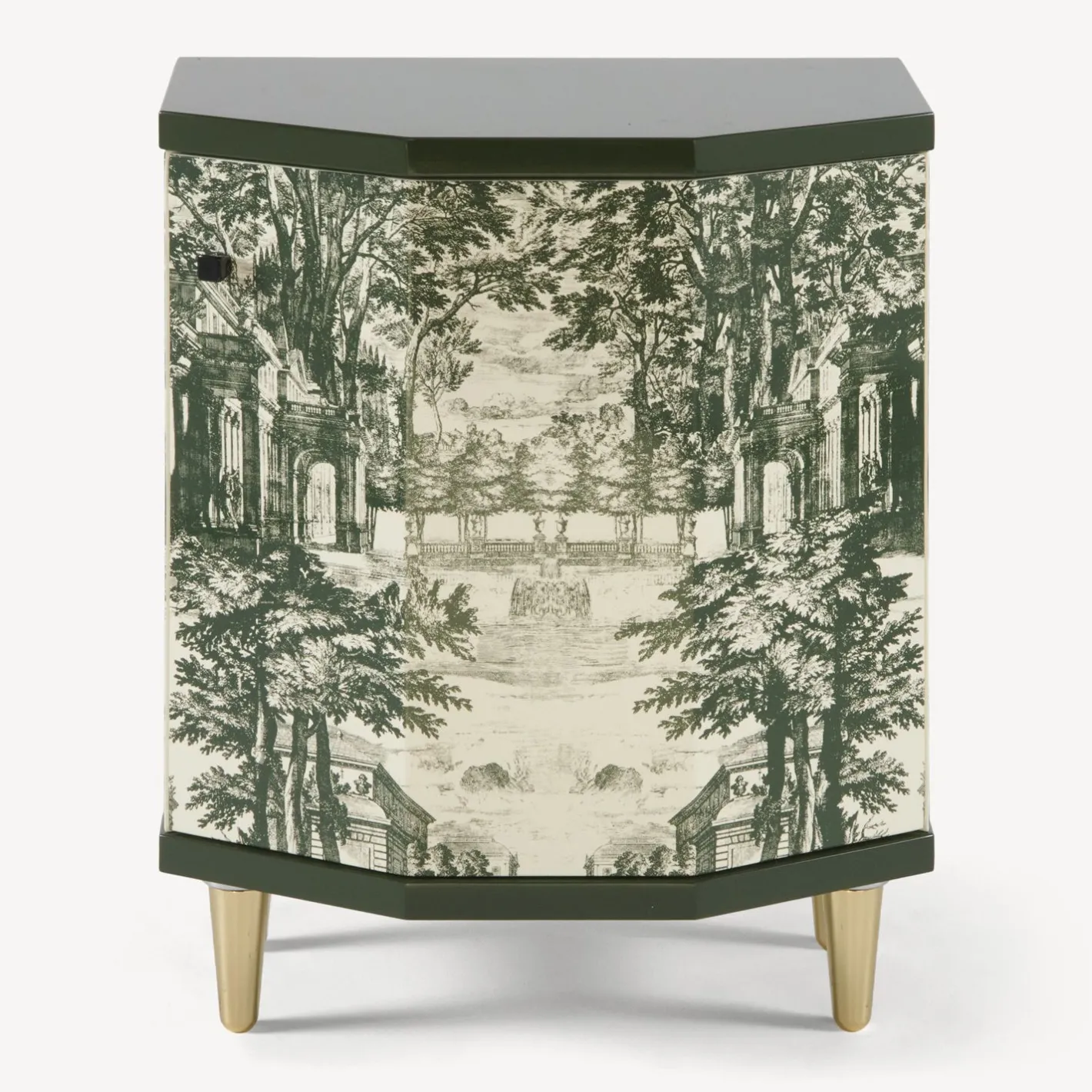 Fornasetti Armadietti^Comodino Poliedrico Giardino Settecentesco Verde/Avorio