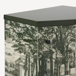 Fornasetti Armadietti^Comodino Poliedrico Giardino Settecentesco Verde/Avorio