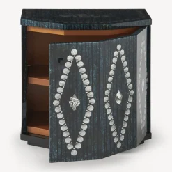 Fornasetti Armadietti^Comodino Poliedrico Giro Di Conchiglie Argento/Blu