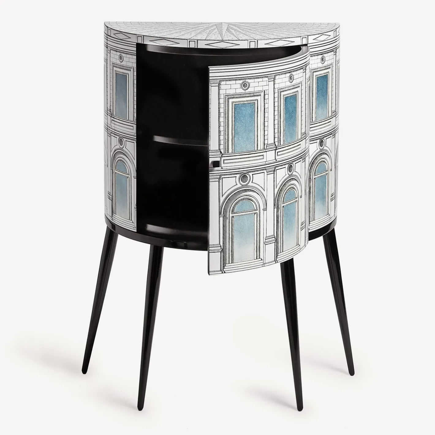 Fornasetti Console Di Archiviazione^Console Architettura Celeste Bianco/Nero/Blu