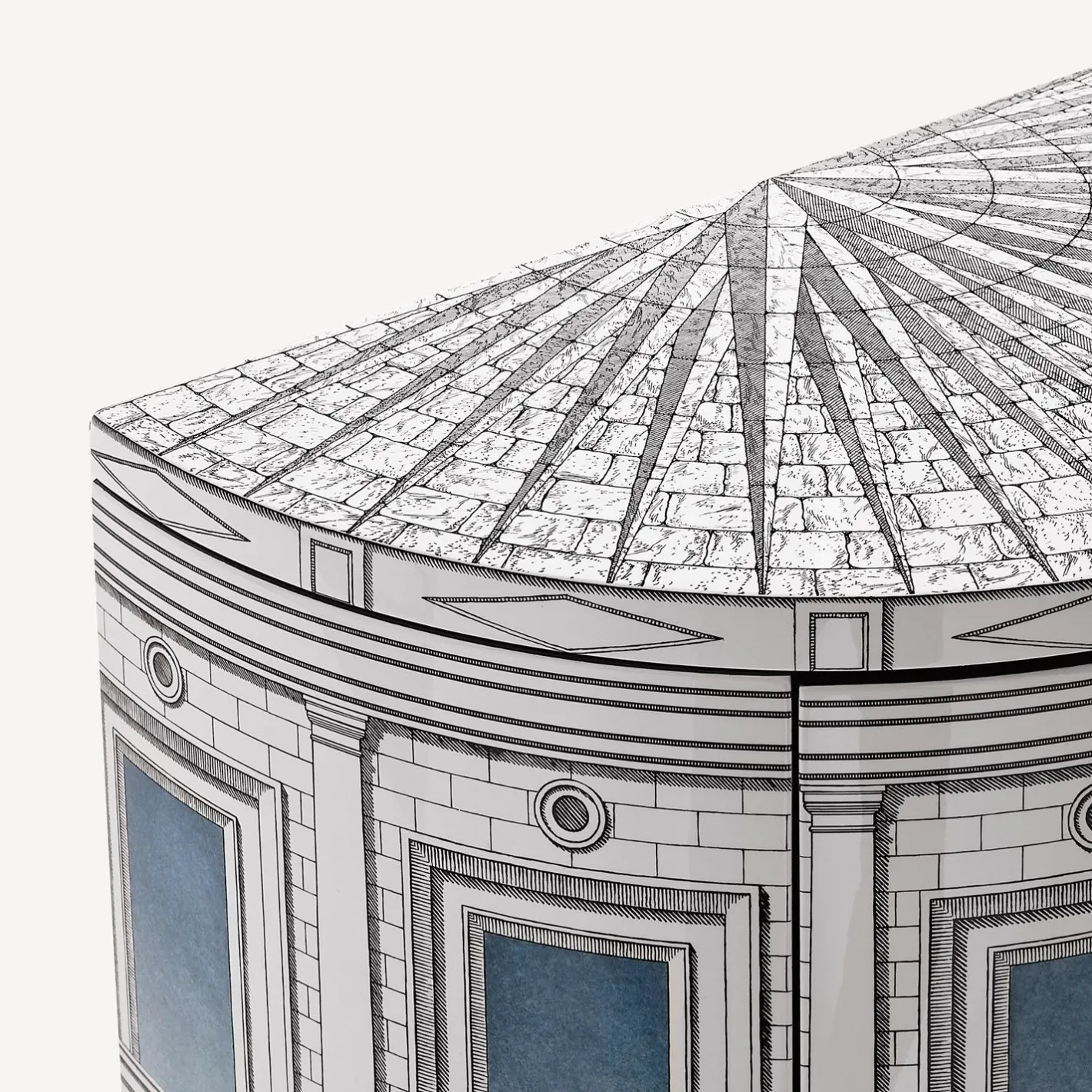 Fornasetti Console Di Archiviazione^Console Architettura Celeste Bianco/Nero/Blu