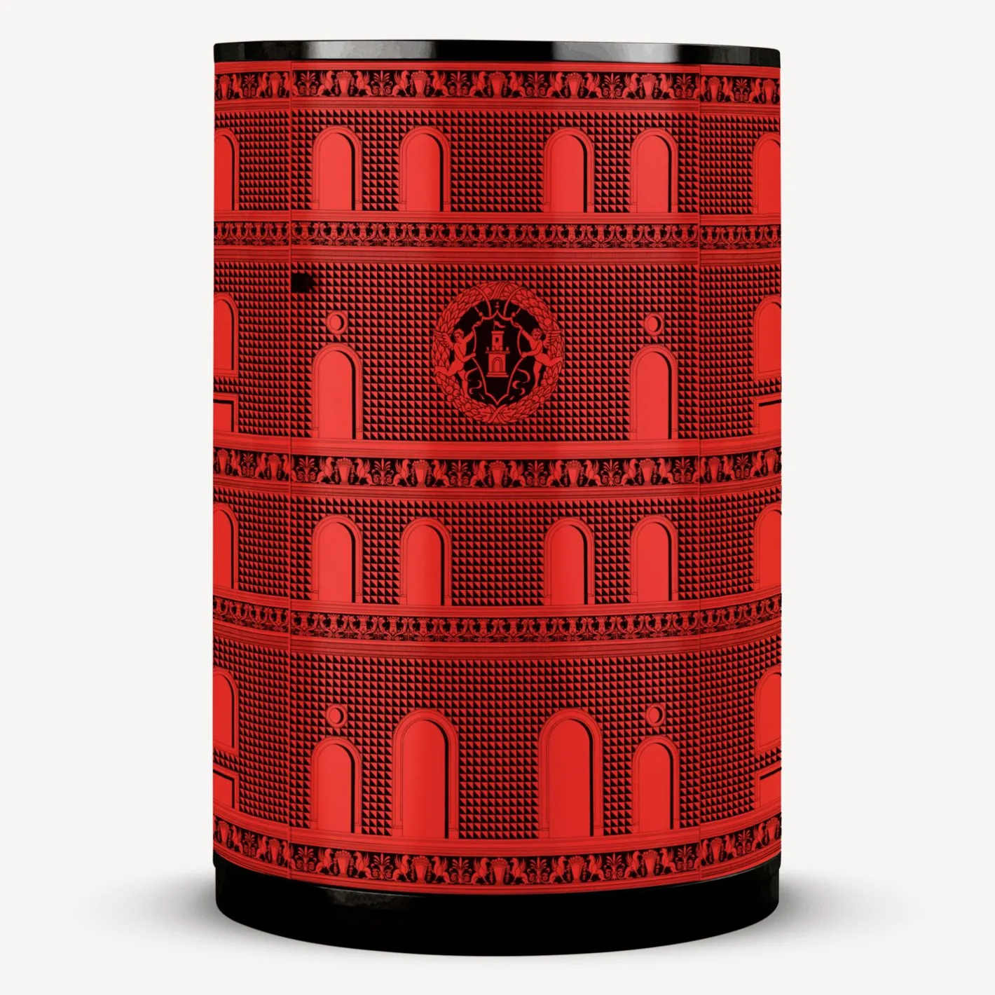 Fornasetti Console Di Archiviazione^Consolle Alta Facciata Quattrocentesca Rosso Nero