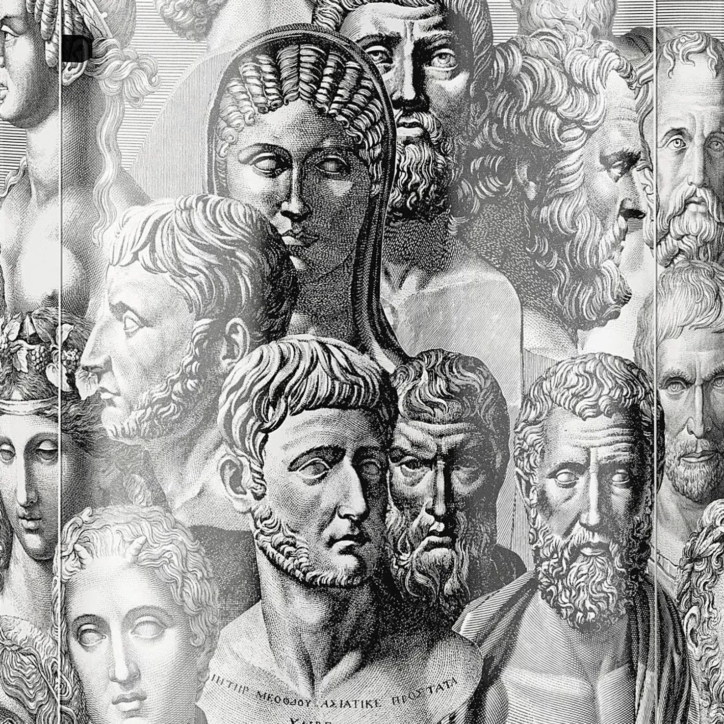 Fornasetti Console Di Archiviazione^Consolle Alta Teste Antiche Bianco Nero