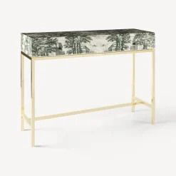 Fornasetti Console Di Archiviazione^Consolle Con Cassetto Giardino Settecentesco Verde/Avorio
