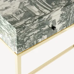 Fornasetti Console Di Archiviazione^Consolle Con Cassetto Giardino Settecentesco Verde/Avorio