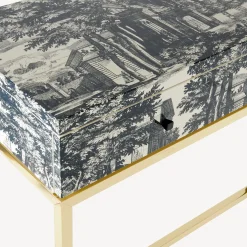 Fornasetti Console Di Archiviazione^Consolle Con Cassetto Giardino Settecentesco Blu/Avorio