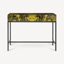 Fornasetti Console Di Archiviazione^Consolle Con Cassetto Giardino Settecentesco Nero Giallo