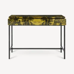 Fornasetti Console Di Archiviazione^Consolle Con Cassetto Giardino Settecentesco Nero Giallo