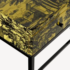 Fornasetti Console Di Archiviazione^Consolle Con Cassetto Giardino Settecentesco Nero Giallo