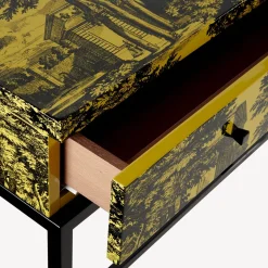 Fornasetti Console Di Archiviazione^Consolle Con Cassetto Giardino Settecentesco Nero Giallo