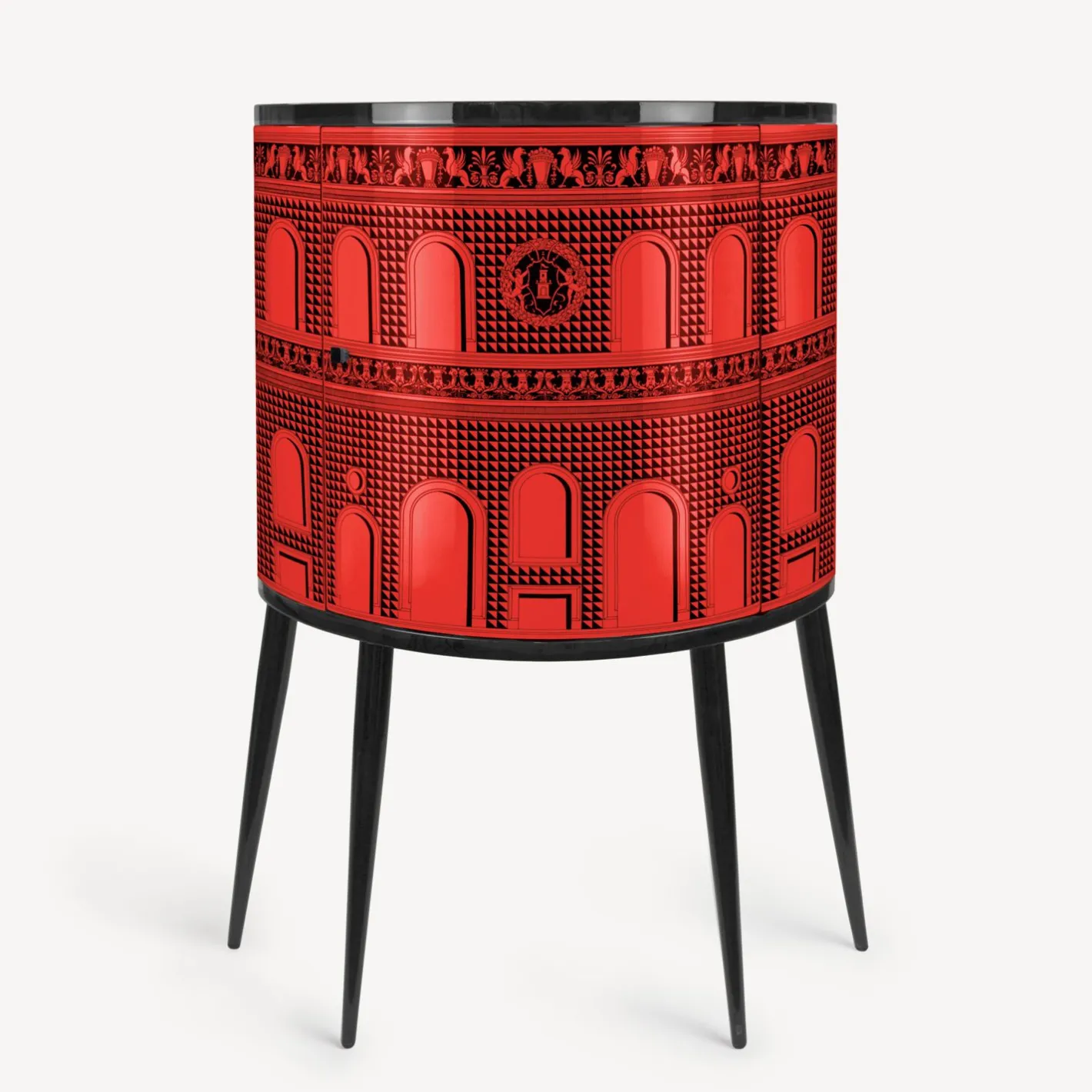 Fornasetti Console Di Archiviazione^Consolle Facciata Quattrocentesca Rosso Nero