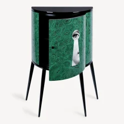 Fornasetti Console Di Archiviazione^Consolle Serratura Su Malachite Verde/Bianco/Nero