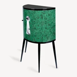 Fornasetti Console Di Archiviazione^Consolle Serratura Su Malachite Verde/Bianco/Nero