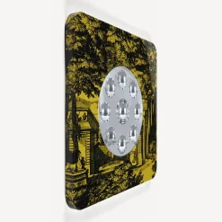 Fornasetti Specchi Di Design^Cornice Con Specchio Bubbles Giardino Settecentesco Nero Giallo