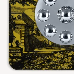 Fornasetti Specchi Di Design^Cornice Con Specchio Bubbles Giardino Settecentesco Nero Giallo