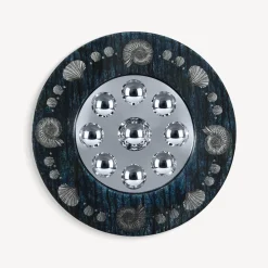 Fornasetti Specchi Di Design^Cornice Con Specchio Bubbles Giro Di Conchiglie Argento/Blu