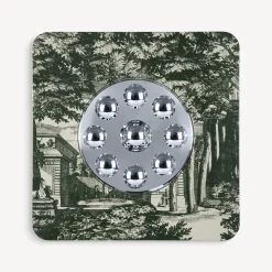 Fornasetti Specchi Di Design^Cornice Con Specchio Bubbles Giardino Settecentesco Verde/Avorio