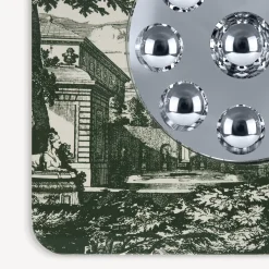 Fornasetti Specchi Di Design^Cornice Con Specchio Bubbles Giardino Settecentesco Verde/Avorio