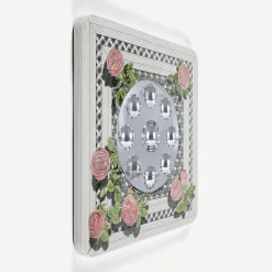 Fornasetti Specchi Di Design^Cornice Con Specchio Bubbles Musciarabia Con Rose Multicolore