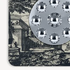Fornasetti Specchi Di Design^Cornice Con Specchio Bubbles Giardino Settecentesco Blu/Avorio