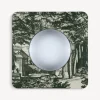 Fornasetti Specchi Di Design^Cornice Con Specchio Convesso Giardino Settecentesco Verde/Avorio