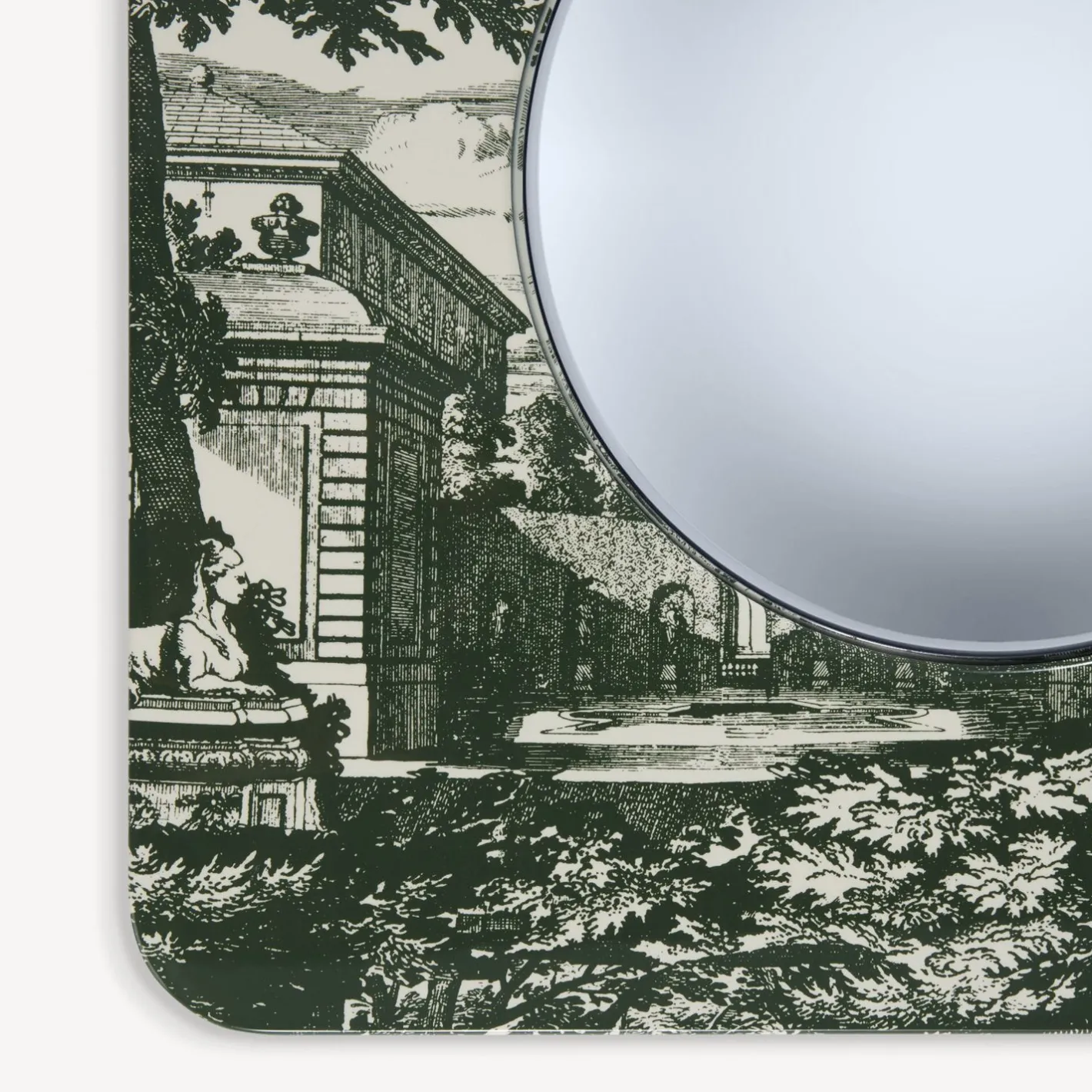 Fornasetti Specchi Di Design^Cornice Con Specchio Convesso Giardino Settecentesco Verde/Avorio