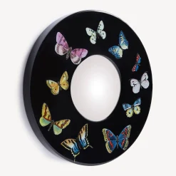 Fornasetti Specchi Di Design^Cornice Con Specchio Convesso Farfalle Multicolore