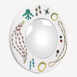 Fornasetti Specchi Di Design^Cornice Con Specchio Convesso Gioielli Multicolore