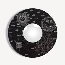 Fornasetti Specchi Di Design^Cornice Con Specchio Convesso Solitario Bianco Nero