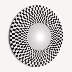 Fornasetti Specchi Di Design^Cornice Con Specchio Convesso Egocentrismo Bianco Nero