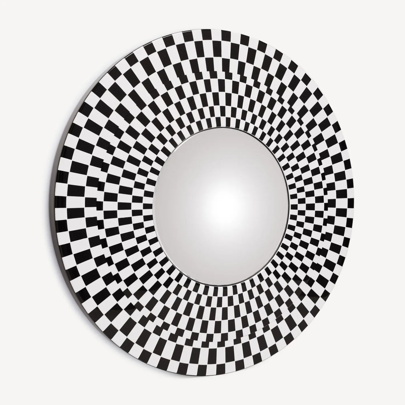 Fornasetti Specchi Di Design^Cornice Con Specchio Convesso Egocentrismo Bianco Nero