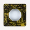 Fornasetti Specchi Di Design^Cornice Con Specchio Convesso Giardino Settecentesco Nero Giallo