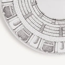 Fornasetti Specchi Di Design^Cornice Con Specchio Convesso Architettura Bianco Nero