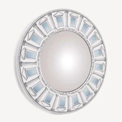 Fornasetti Specchi Di Design^Cornice Con Specchio Convesso Architettura Celeste Bianco/Nero/Blu