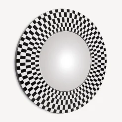 Fornasetti Specchi Di Design^Cornice Con Specchio Convesso Egocentrismo Bianco Nero
