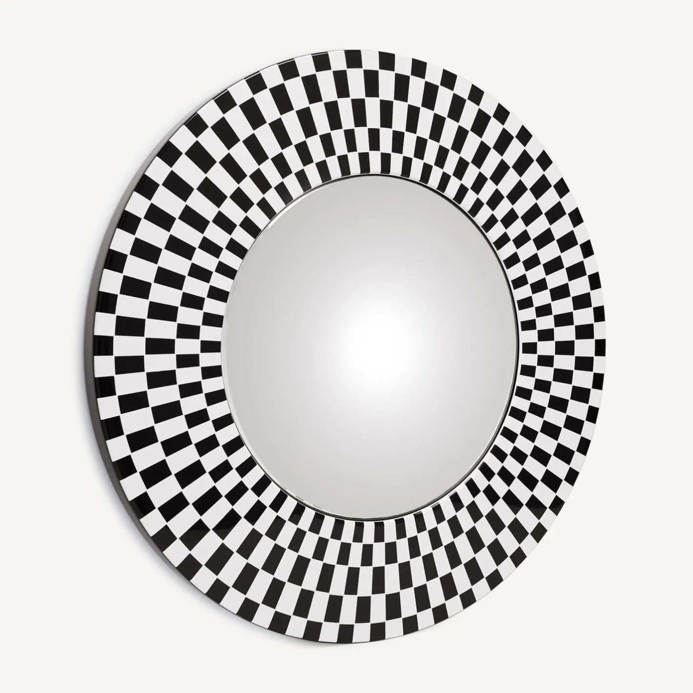 Fornasetti Specchi Di Design^Cornice Con Specchio Convesso Egocentrismo Bianco Nero