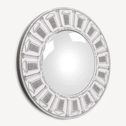 Fornasetti Specchi Di Design^Cornice Con Specchio Convesso Architettura Bianco Nero