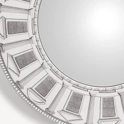 Fornasetti Specchi Di Design^Cornice Con Specchio Convesso Architettura Bianco Nero
