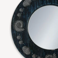 Fornasetti Specchi Di Design^Cornice Con Specchio Piano Giro Di Conchiglie Argento/Blu