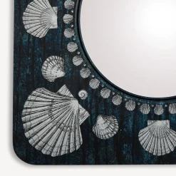 Fornasetti Specchi Di Design^Cornice Con Specchio Piano Giro Di Conchiglie Argento/Blu