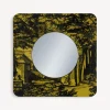 Fornasetti Specchi Di Design^Cornice Con Specchio Piano Giardino Settecentesco Nero Giallo