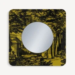 Fornasetti Specchi Di Design^Cornice Con Specchio Piano Giardino Settecentesco Nero Giallo