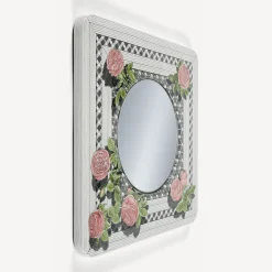 Fornasetti Specchi Di Design^Cornice Con Specchio Piano Musciarabia Con Rose Multicolore