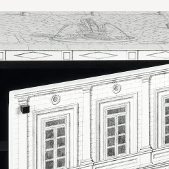 Fornasetti Armadietti^Credenza Rialzata Architettura Bianco Nero