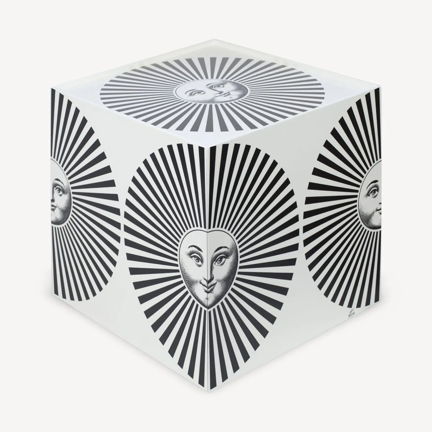Fornasetti Armadietti^Cubo Con Cassetto Sole Raggiante Bianco Nero