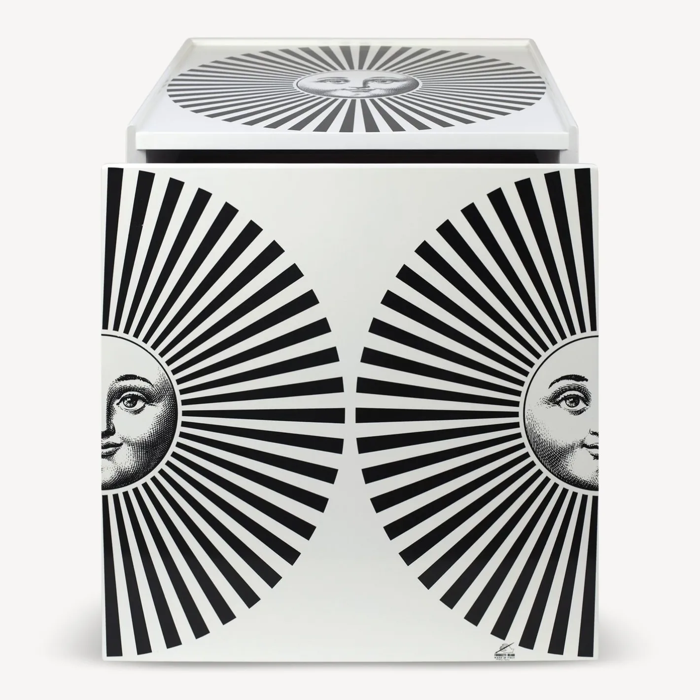 Fornasetti Armadietti^Cubo Con Cassetto Sole Raggiante Bianco Nero