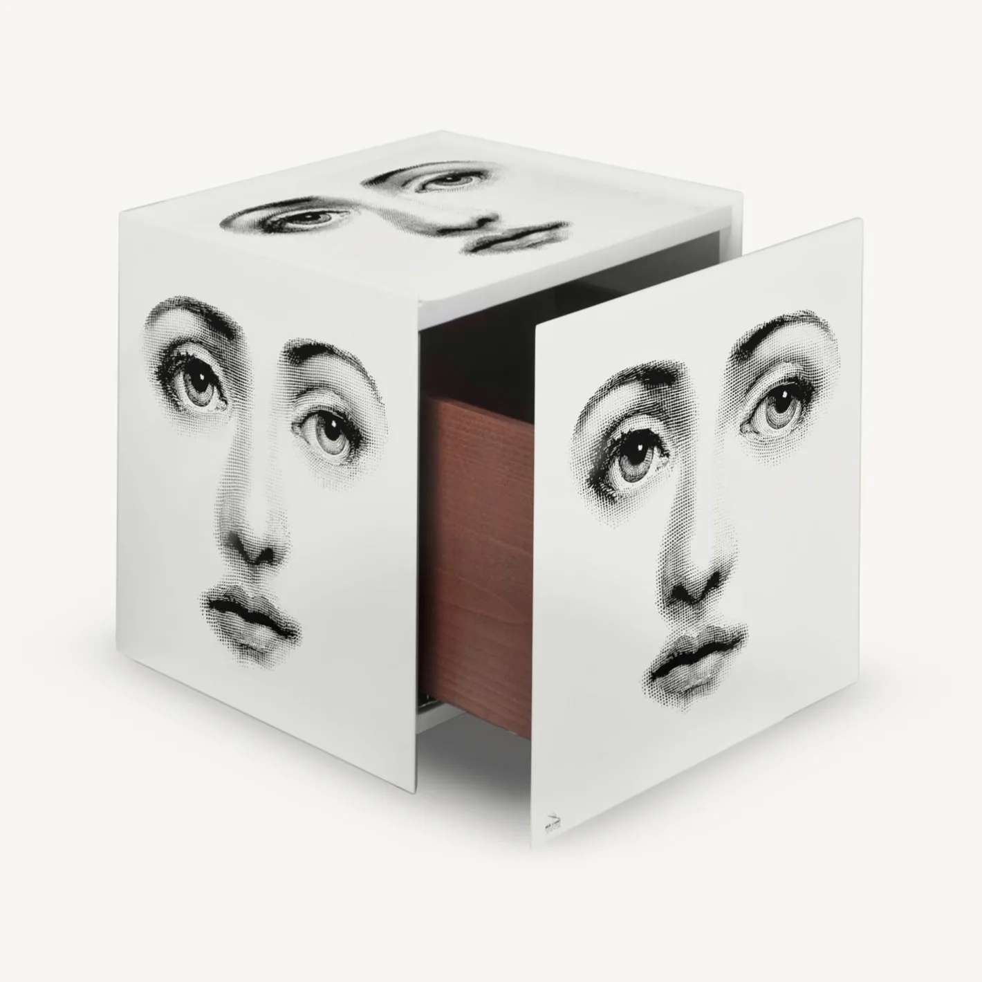 Fornasetti Armadietti^Cubo Con Cassetto Viso Bianco Nero